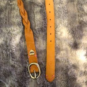 PINK tan braided belt vintage XS-S